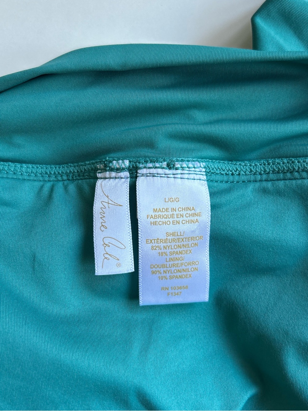 Anne Cole Bikini SET Halter Top Skirt Bottom Teal Green Size Large - Picture 11 of 14